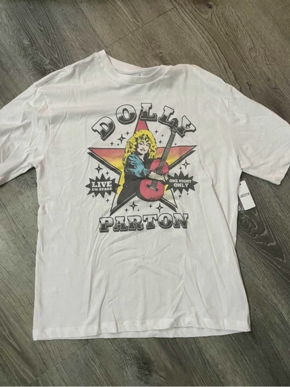 Dolly Parton Graphic Tee - White with Red & Yellow Star